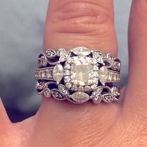 14k gold wedding ring set